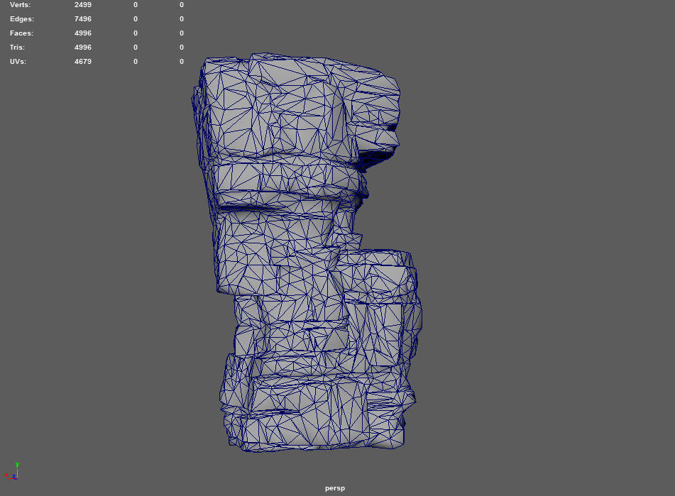 Low poly Layered Cliff Rock Low-poly 3D model_16