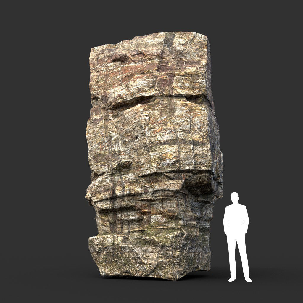 Low poly Layered Cliff Rock Low-poly 3D model_1