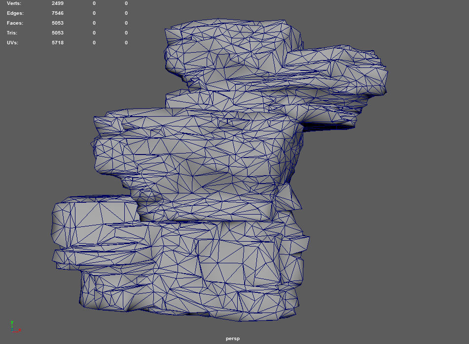 Low poly Layered Cliff Rock Low-poly 3D model_40