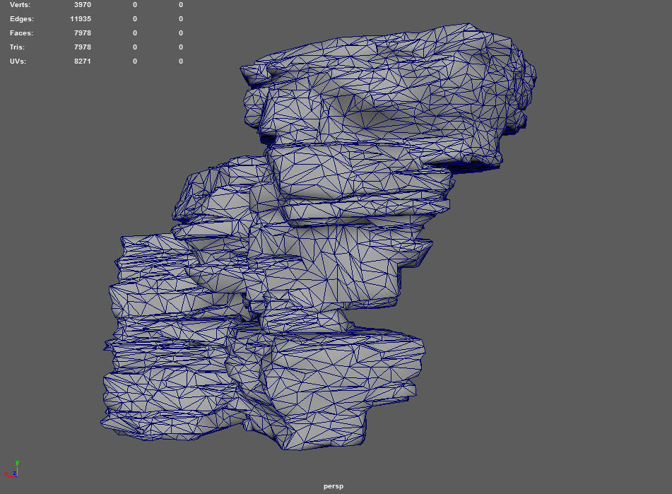 Low poly Layered Cliff Rock Low-poly 3D model_32