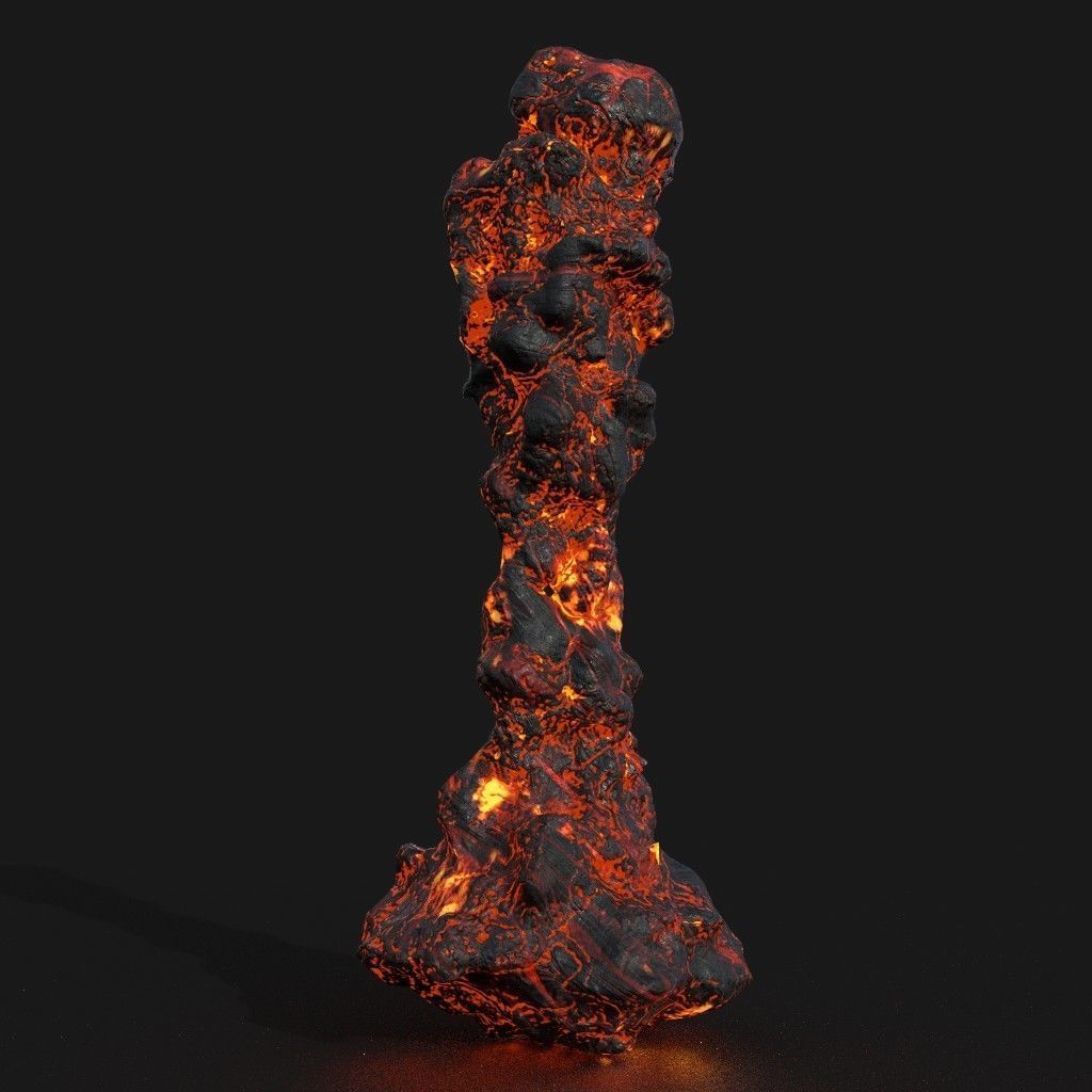 Low poly Lava Cave Rock Module 190225 Low-poly 3D model_31