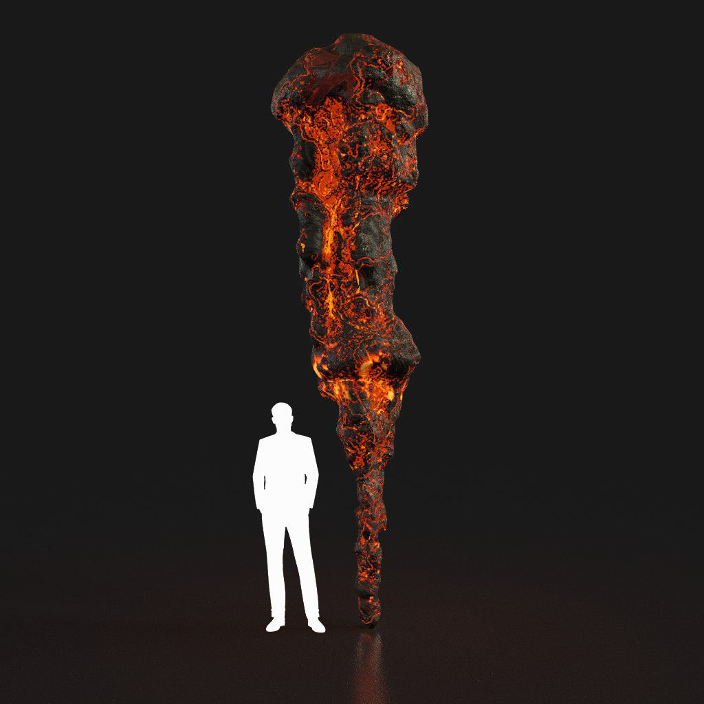 Low poly Lava Cave Rock Module 190225 Low-poly 3D model_2