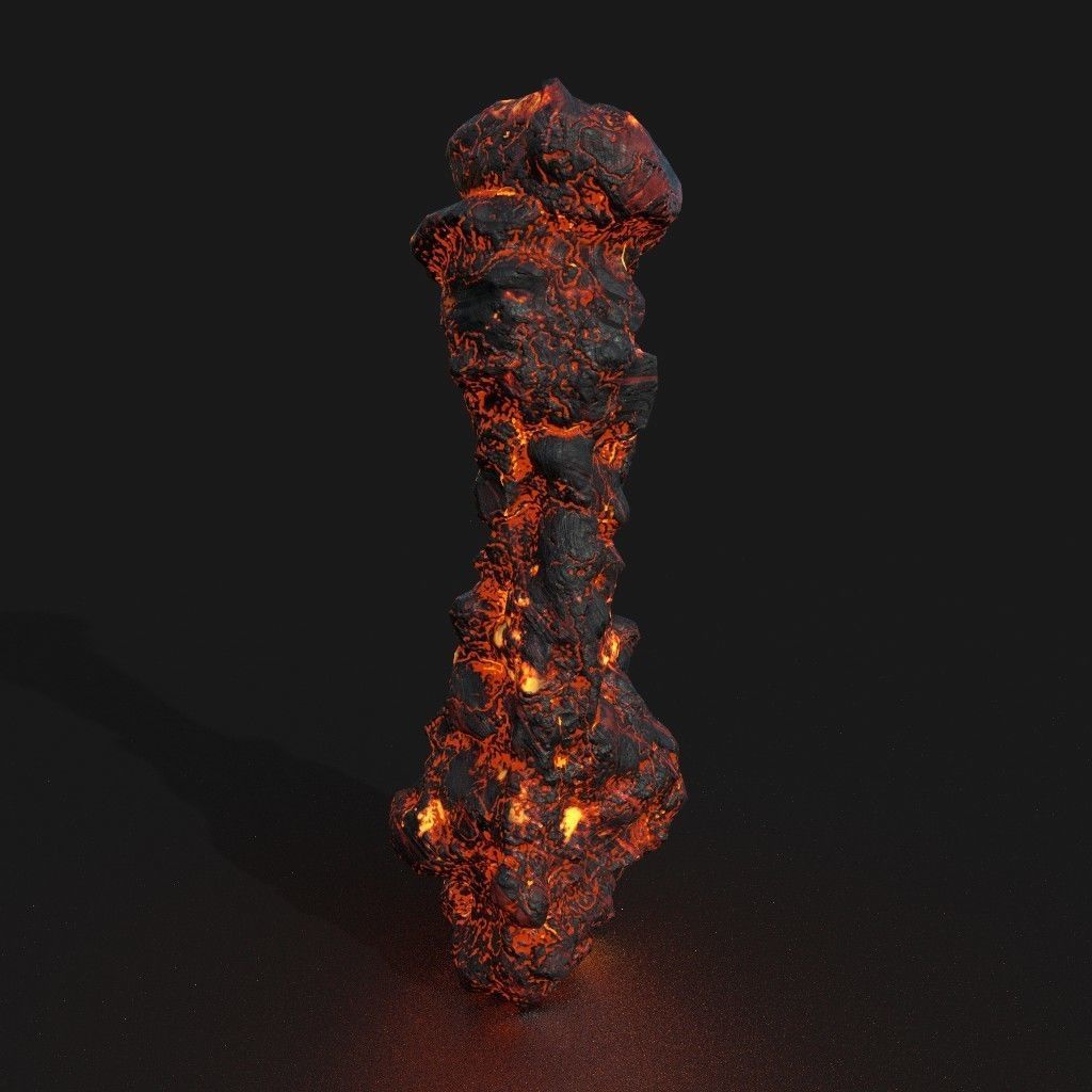 Low poly Lava Cave Rock Module 190225 Low-poly 3D model_23