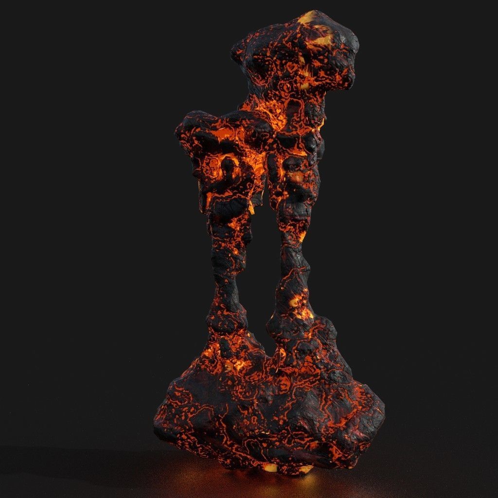 Low poly Lava Cave Rock Module 190225 Low-poly 3D model_16