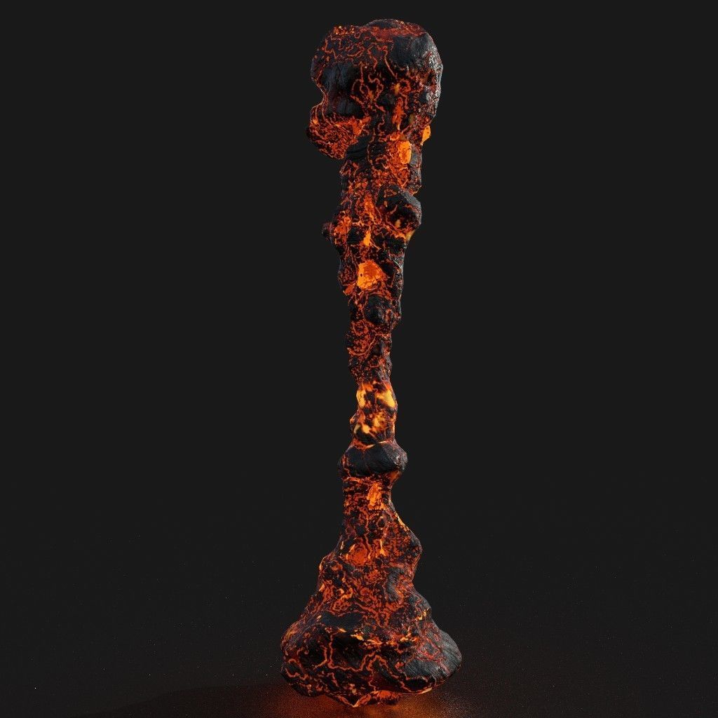 Low poly Lava Cave Rock Module 190225 Low-poly 3D model_11
