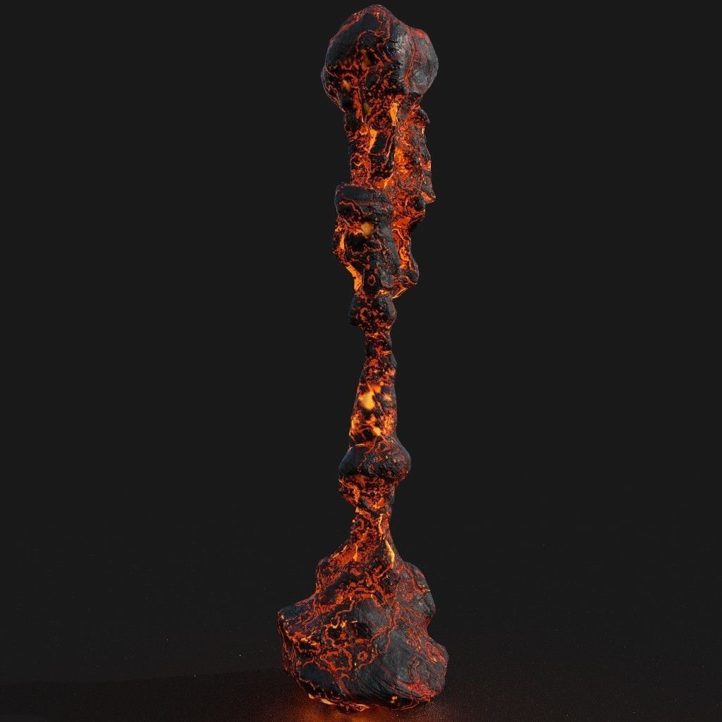 Low poly Lava Cave Rock Module 190225 Low-poly 3D model_12