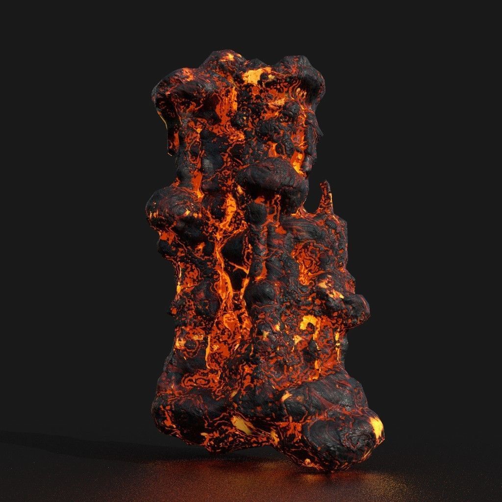 Low poly Lava Cave Rock Module 190225 Low-poly 3D model_27