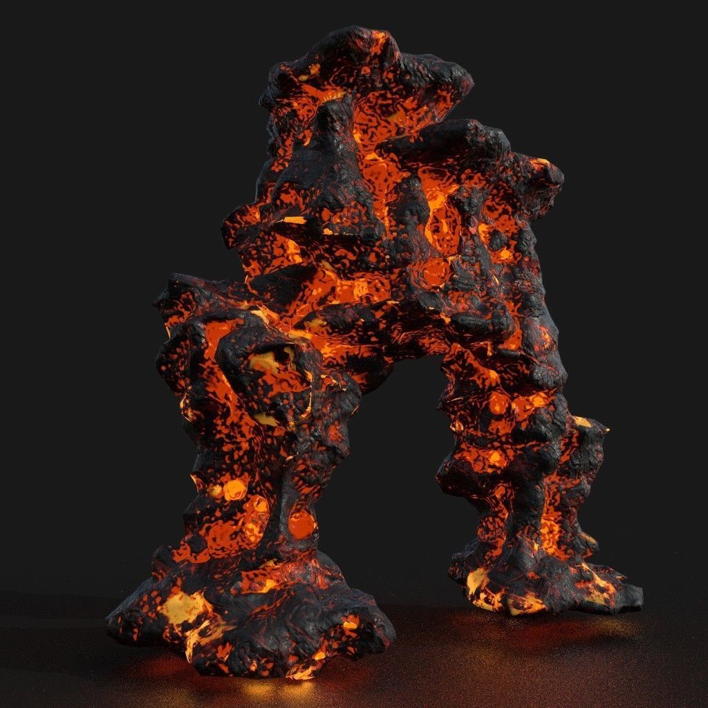 Low poly Lava Cave Rock Module 190225 Low-poly 3D model_40