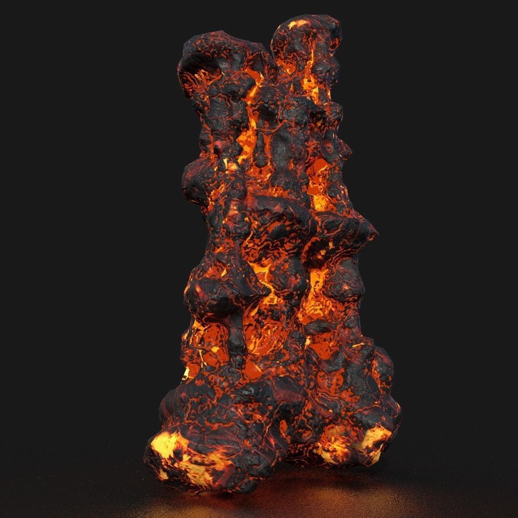 Low poly Lava Cave Rock Module 190225 Low-poly 3D model_28