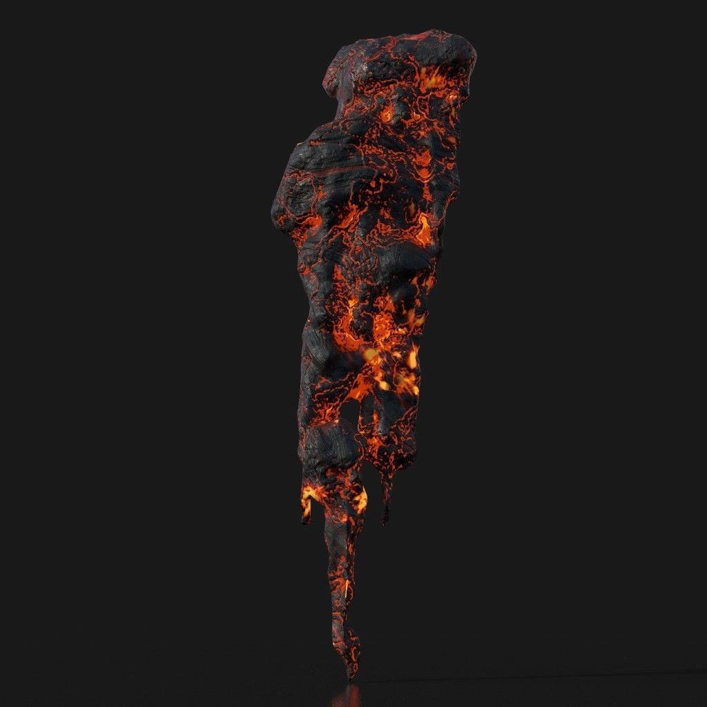 Low poly Lava Cave Rock Module 190225 Low-poly 3D model_7