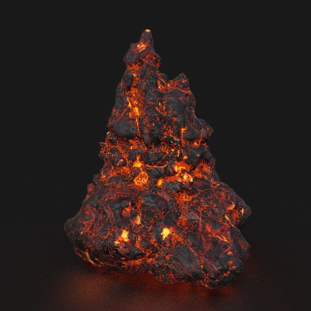Low poly Lava Cave Rock Module 190225 Low-poly 3D model_20