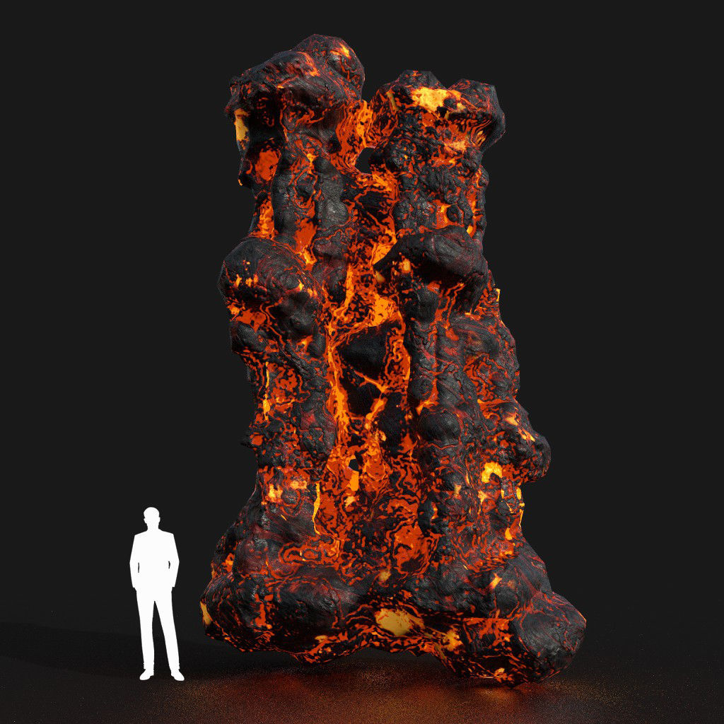 Low poly Lava Cave Rock Module 190225 Low-poly 3D model_26