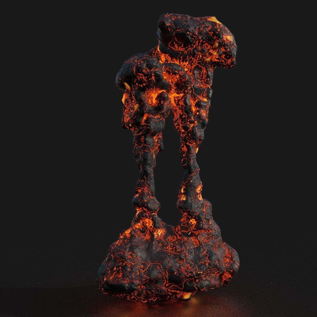 Low poly Lava Cave Rock Module 190225 Low-poly 3D model_15