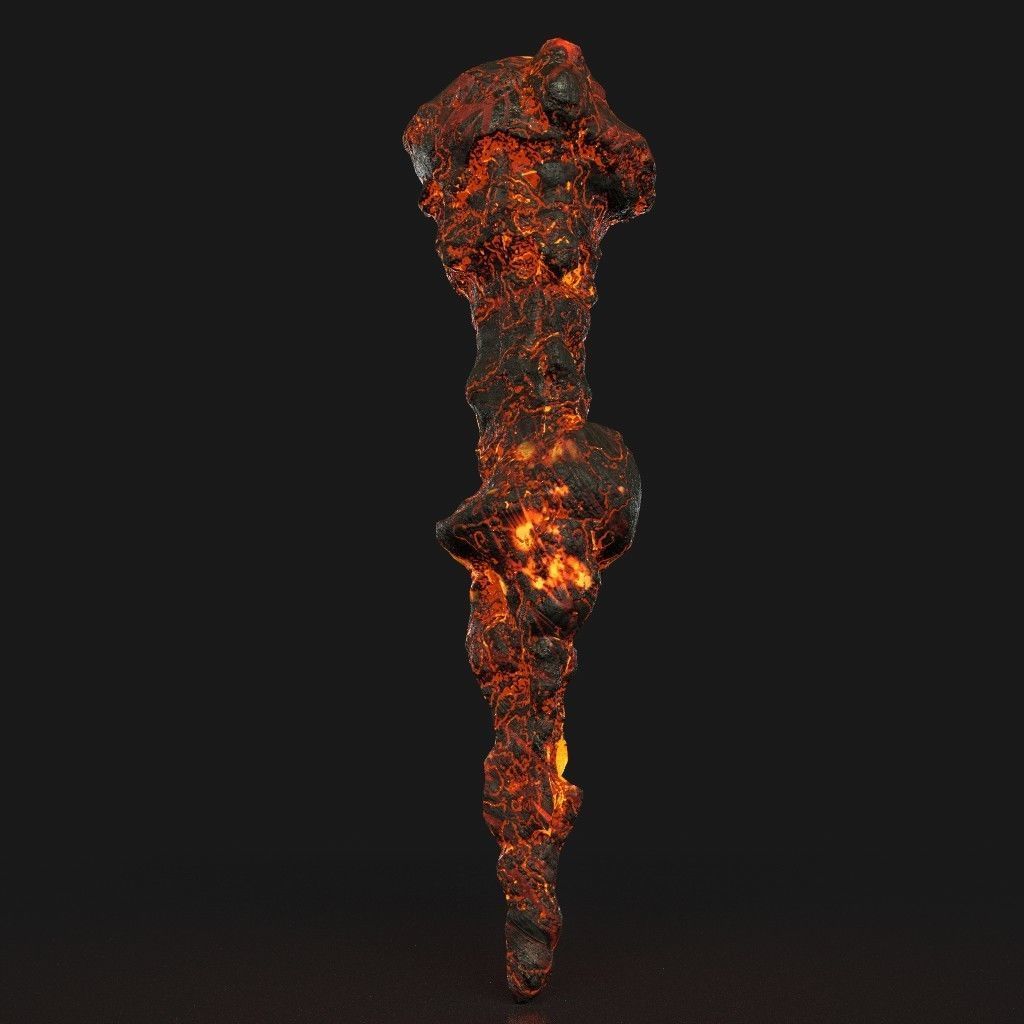 Low poly Lava Cave Rock Module 190225 Low-poly 3D model_4