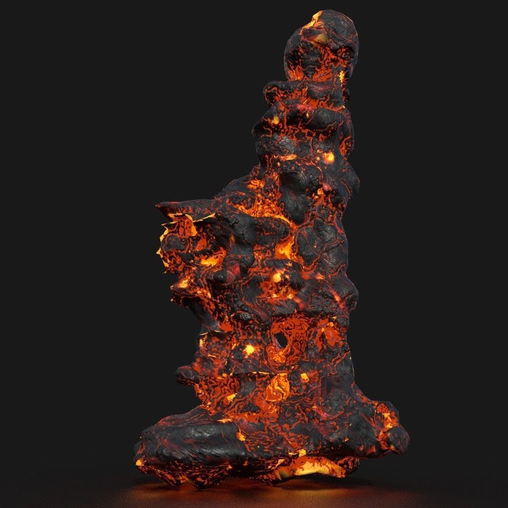 Low poly Lava Cave Rock Module 190225 Low-poly 3D model_36