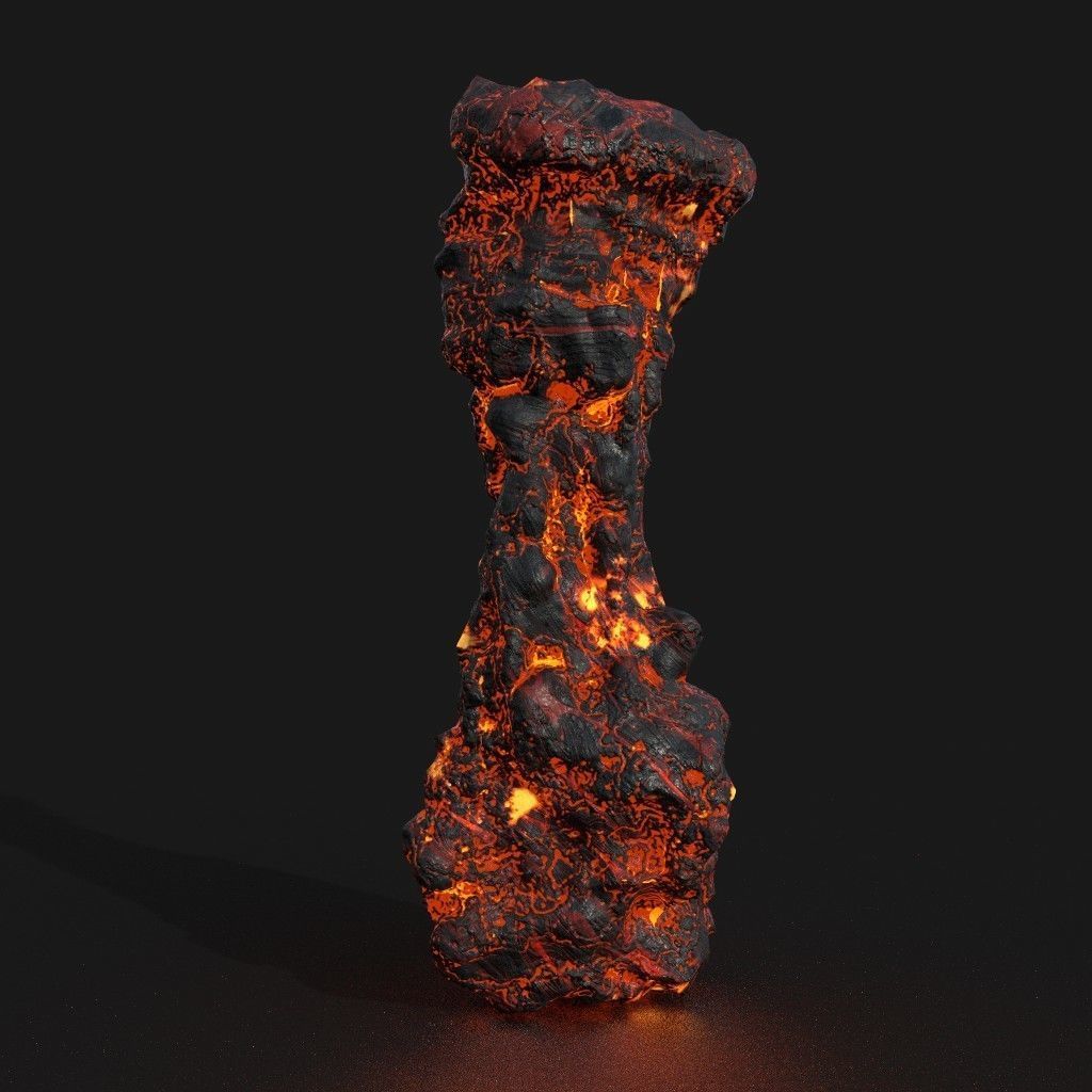 Low poly Lava Cave Rock Module 190225 Low-poly 3D model_24
