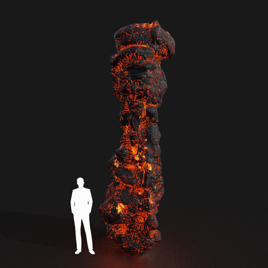 Low poly Lava Cave Rock Module 190225 Low-poly 3D model_22