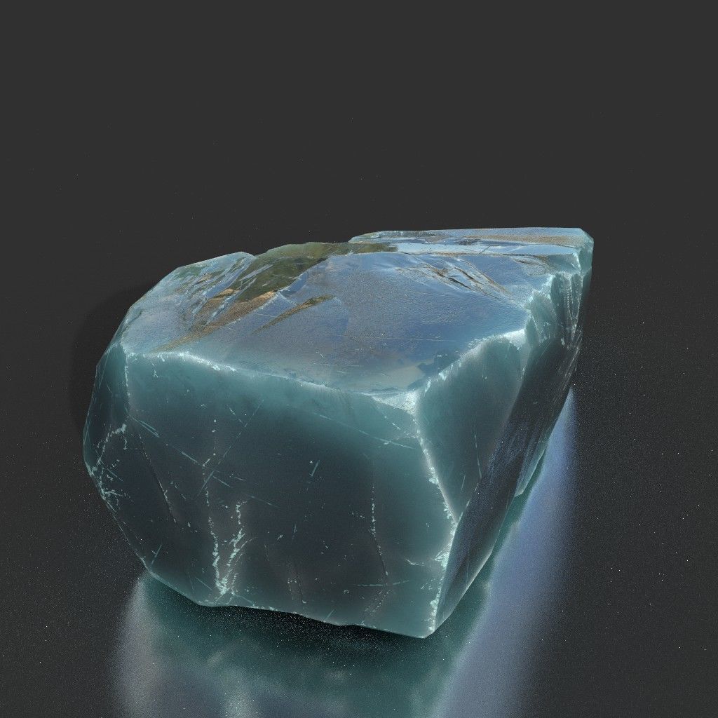 Low poly Ice Block 190302 Low-poly 3D model_3