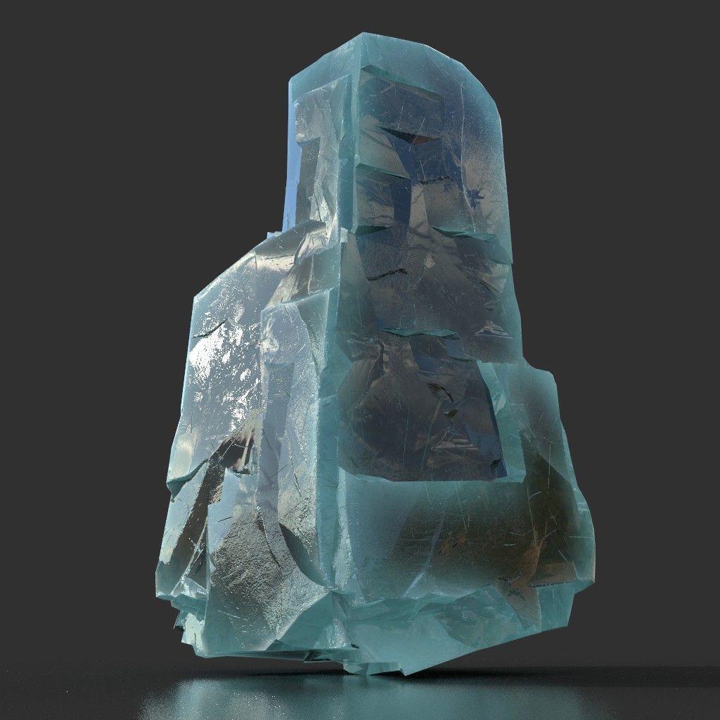 Low poly Ice Block 190302 Low-poly 3D model_28