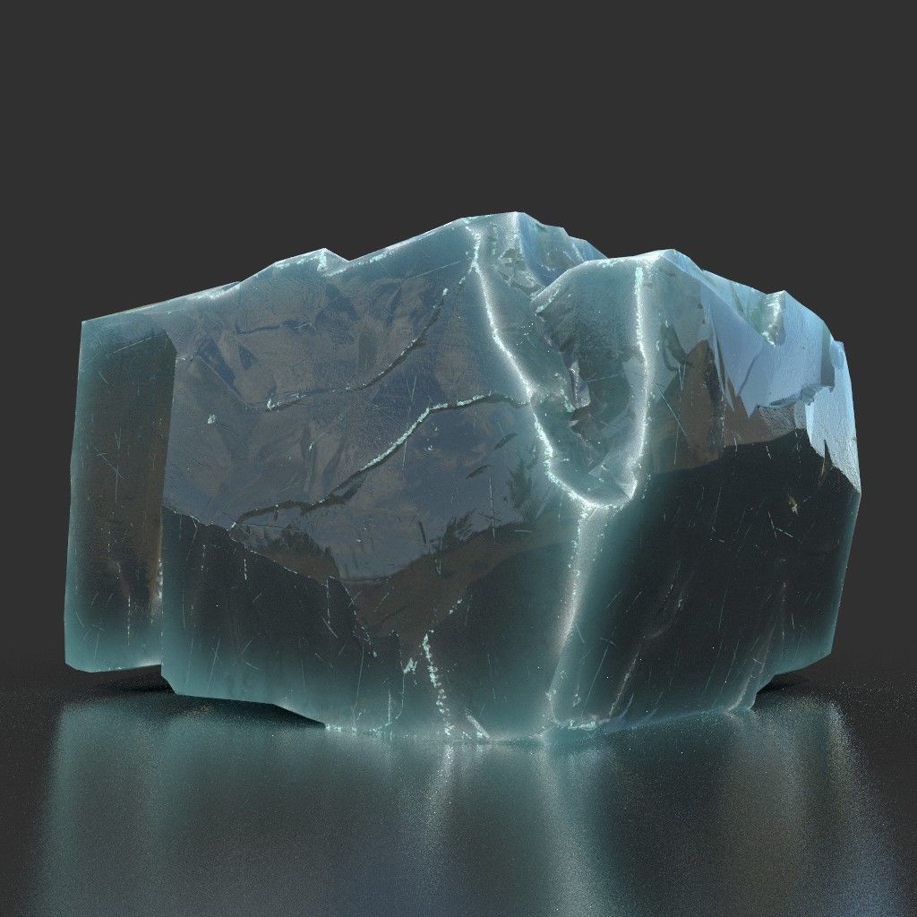 Low poly Ice Block 190302 Low-poly 3D model_19