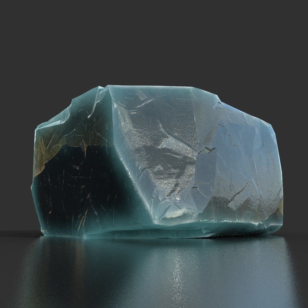 Low poly Ice Block 190302 Low-poly 3D model_20