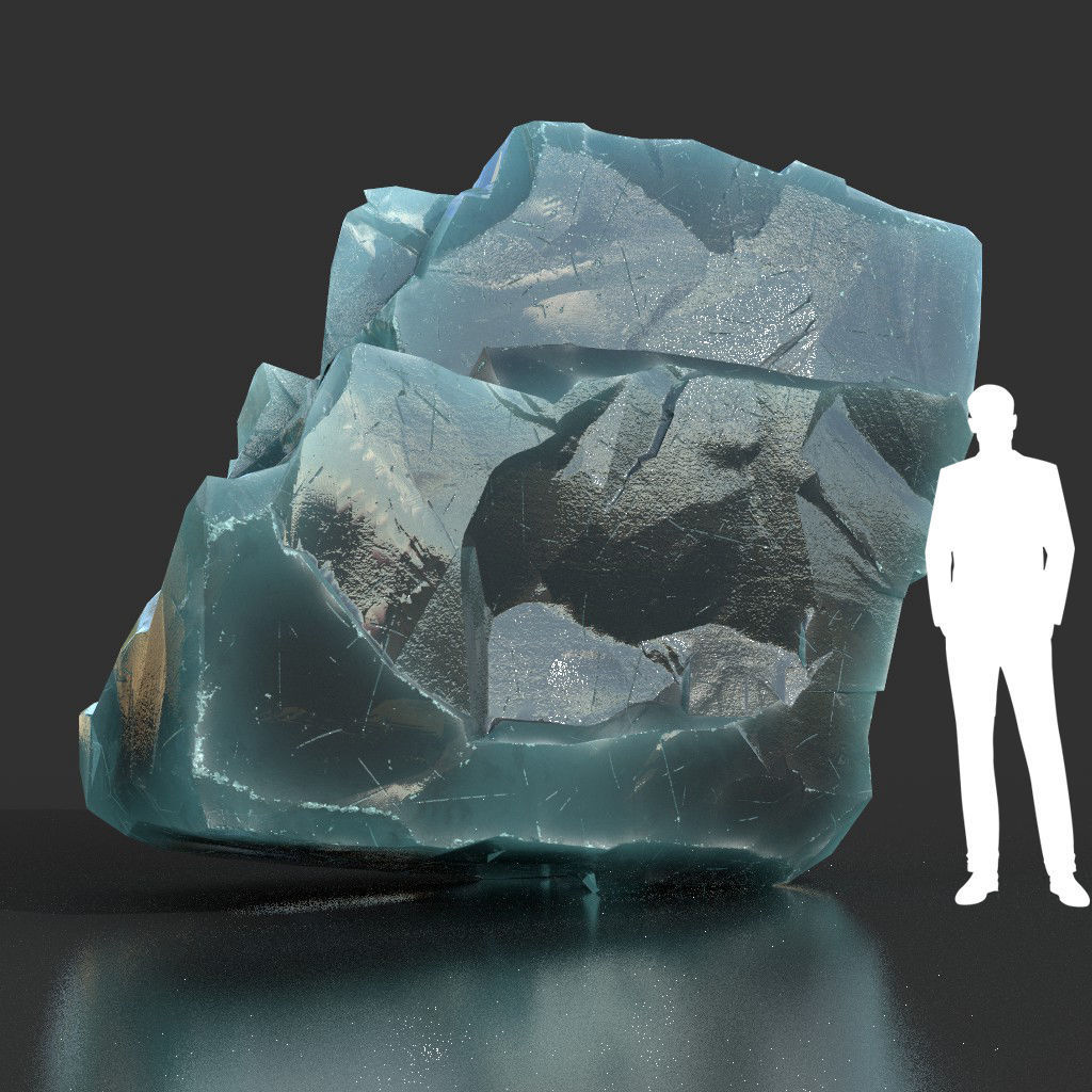Low poly Ice Block 190302 Low-poly 3D model_10