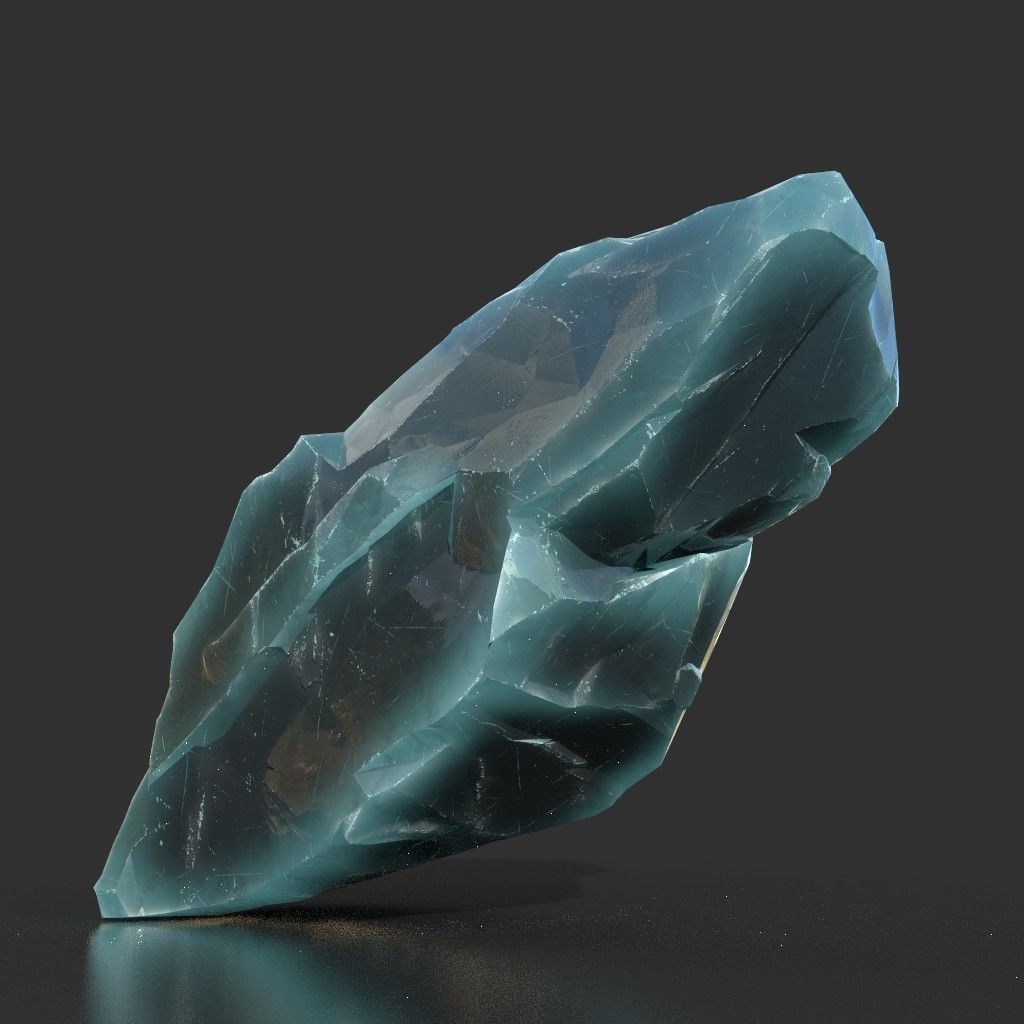 Low poly Ice Block 190302 Low-poly 3D model_16