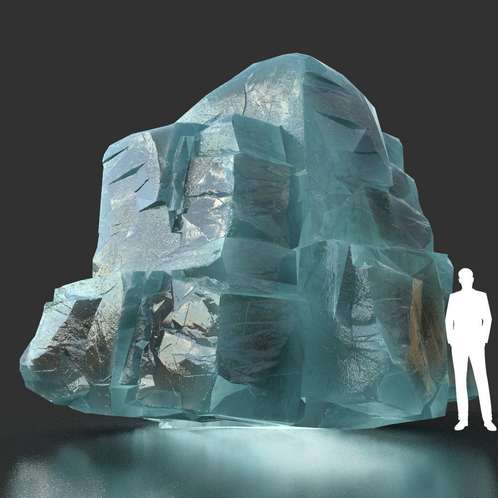 Low poly Ice Block 190302 Low-poly 3D model_30