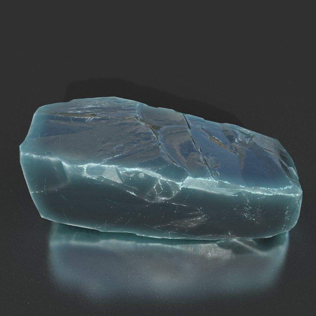 Low poly Ice Block 190302 Low-poly 3D model_4