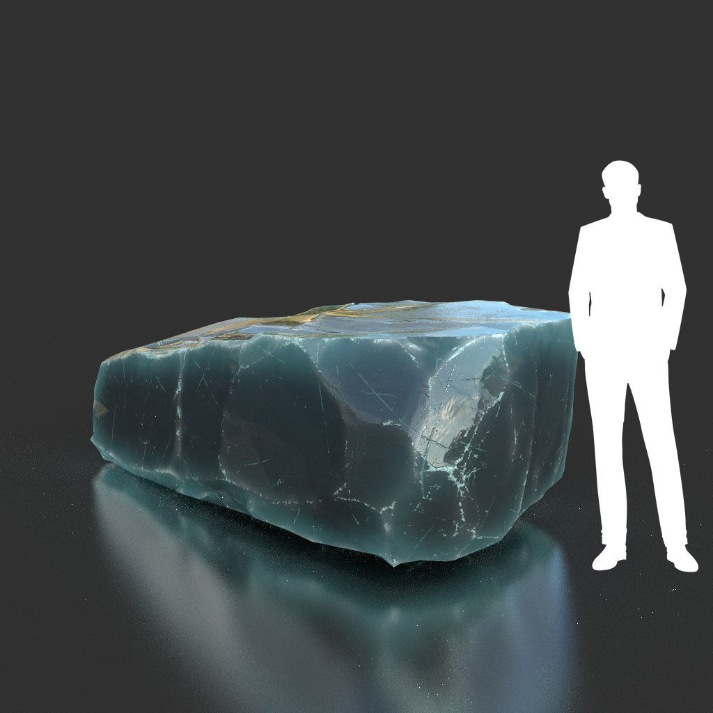 Low poly Ice Block 190302 Low-poly 3D model_2