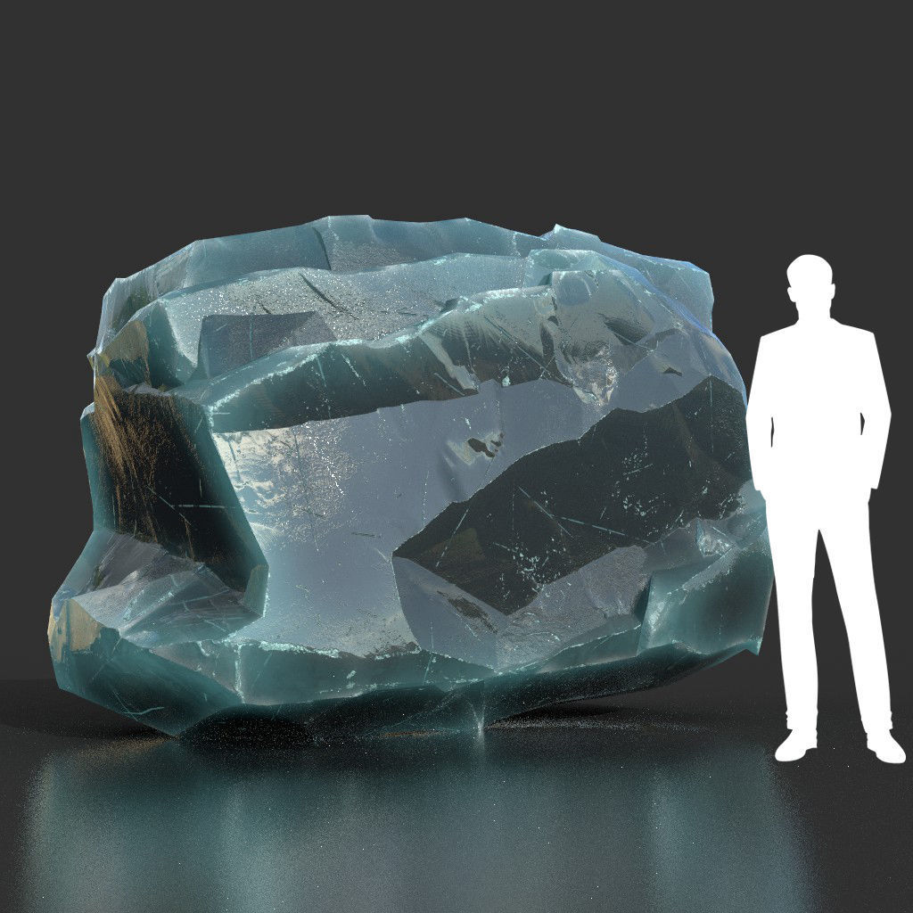 Low poly Ice Block 190302 Low-poly 3D model_6