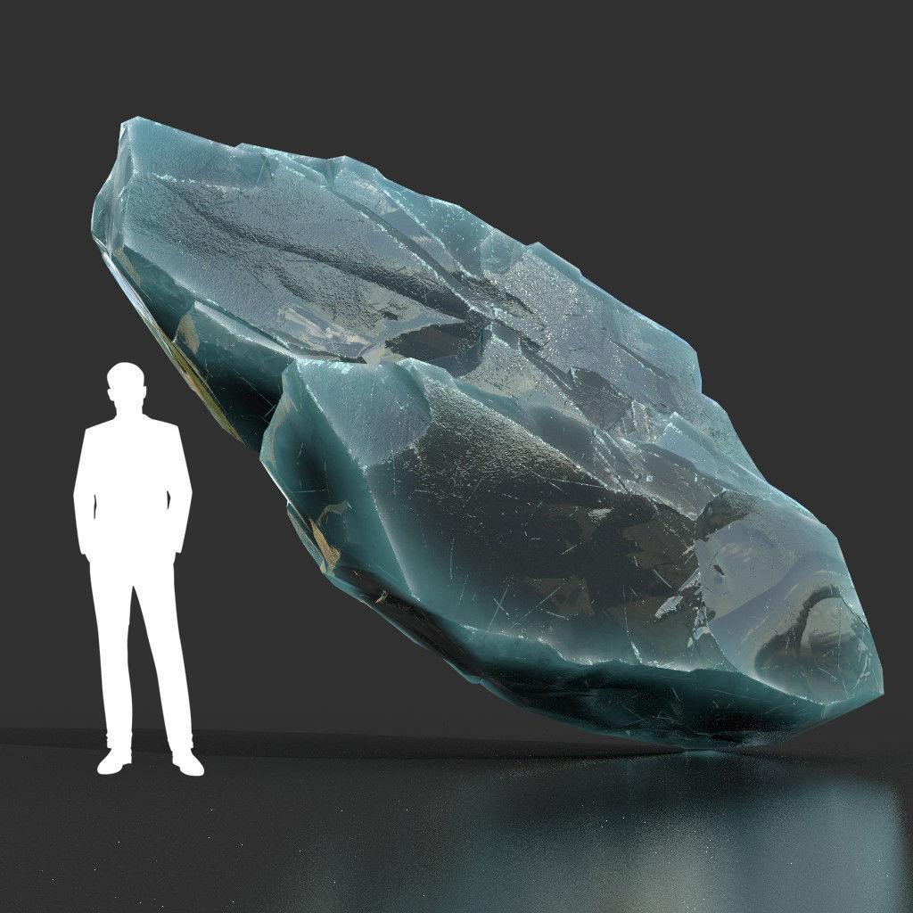 Low poly Ice Block 190302 Low-poly 3D model_14