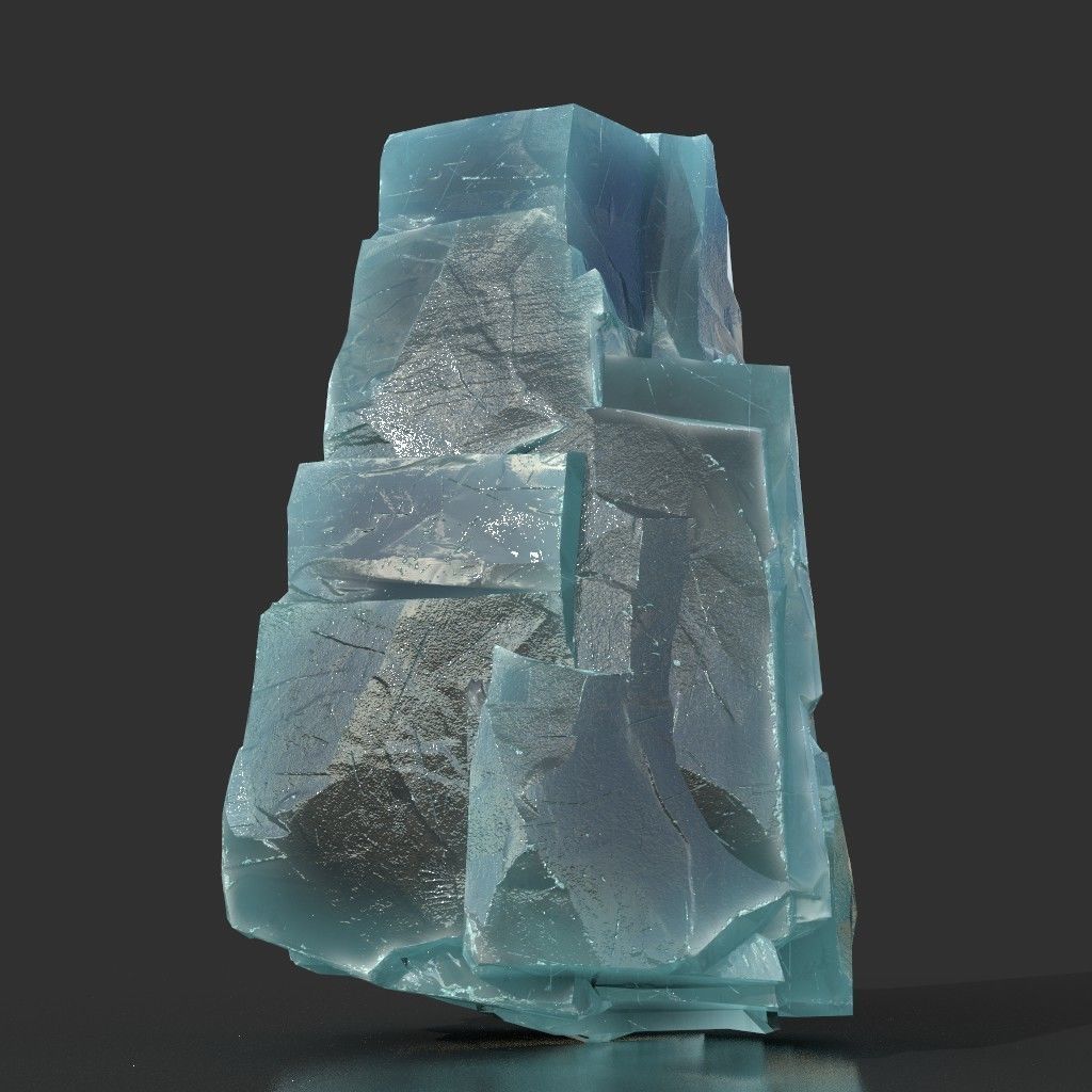 Low poly Ice Block 190302 Low-poly 3D model_27