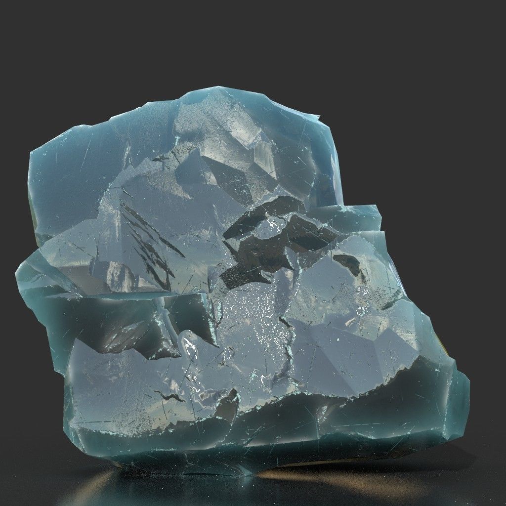 Low poly Ice Block 190302 Low-poly 3D model_12