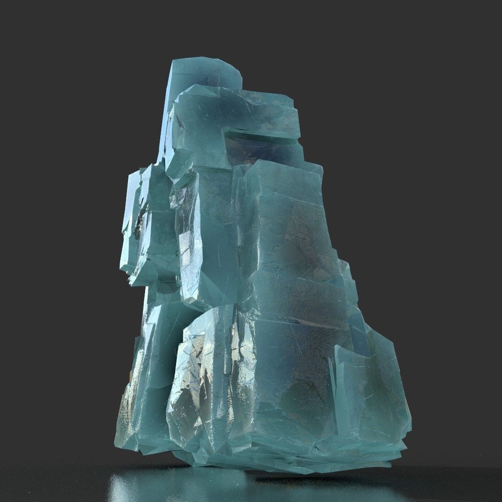 Low poly Ice Block 190302 Low-poly 3D model_35