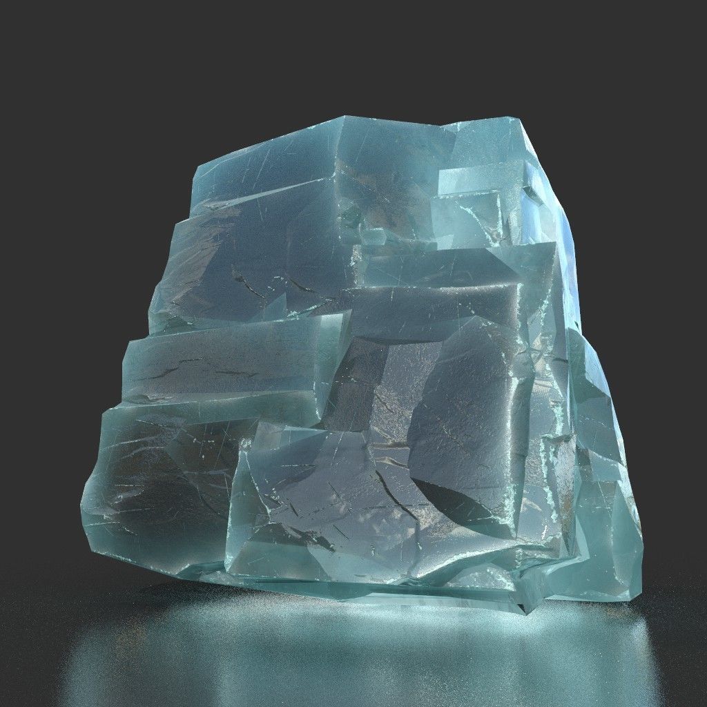 Low poly Ice Block 190302 Low-poly 3D model_32