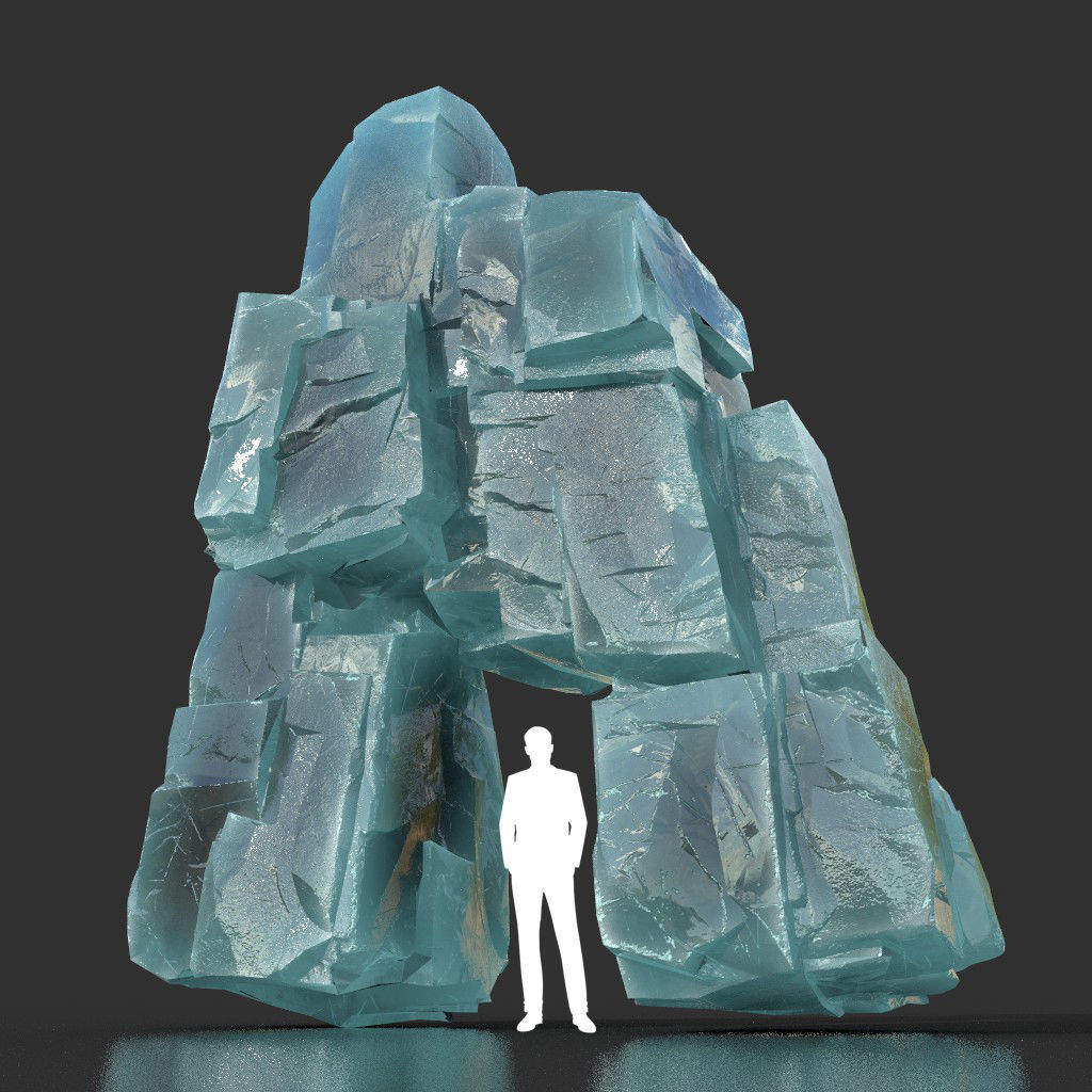 Low poly Ice Block 190302 Low-poly 3D model_34