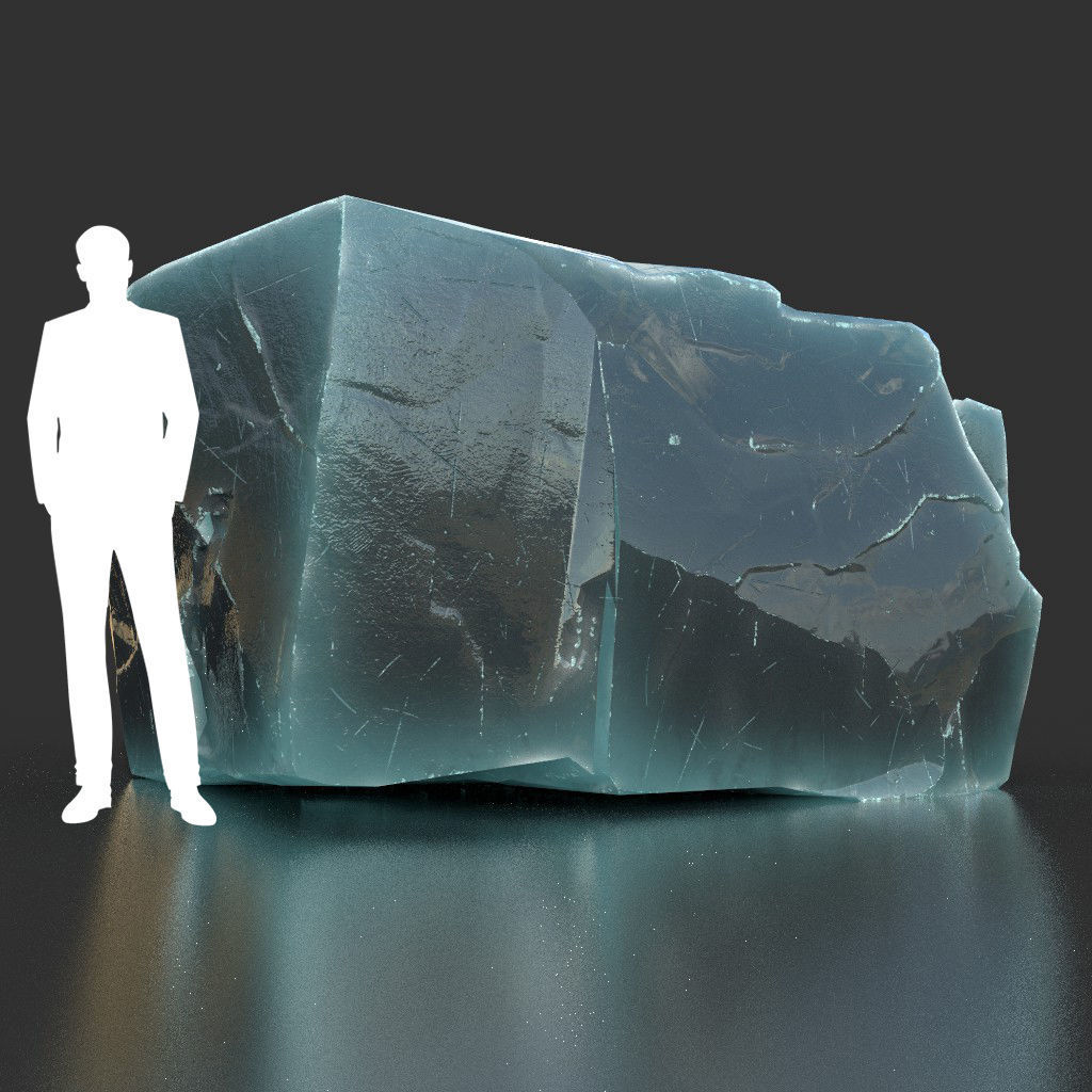 Low poly Ice Block 190302 Low-poly 3D model_18