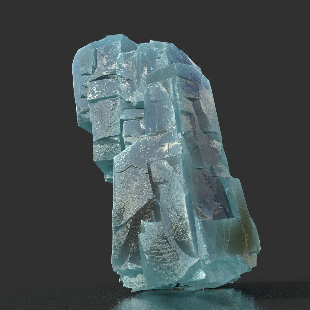Low poly Ice Block 190302 Low-poly 3D model_39