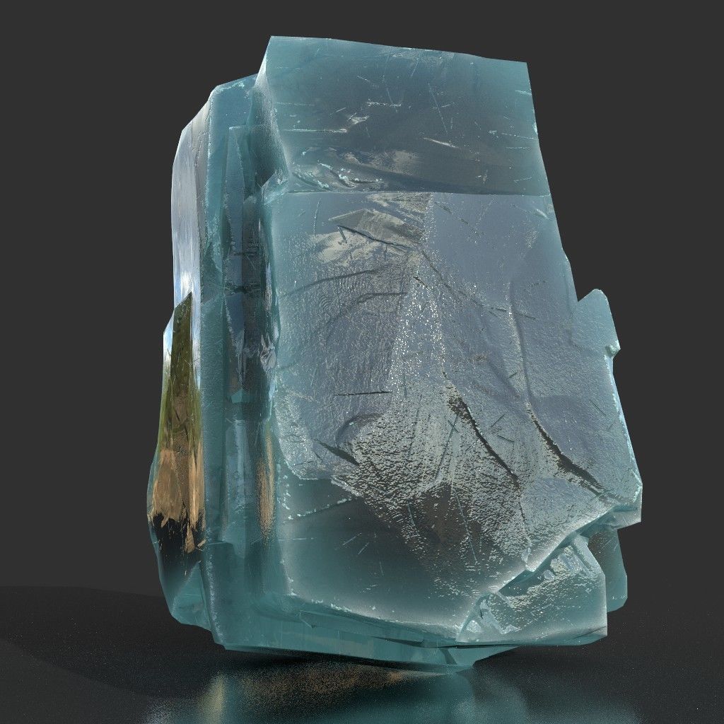 Low poly Ice Block 190302 Low-poly 3D model_23