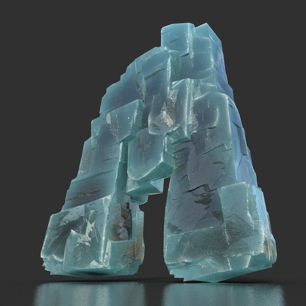 Low poly Ice Block 190302 Low-poly 3D model_36
