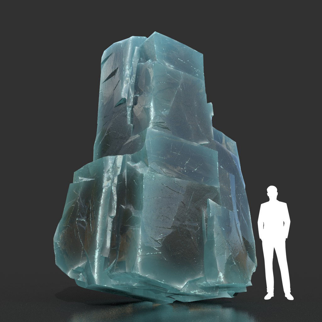 Low poly Ice Block 190302 Low-poly 3D model_26