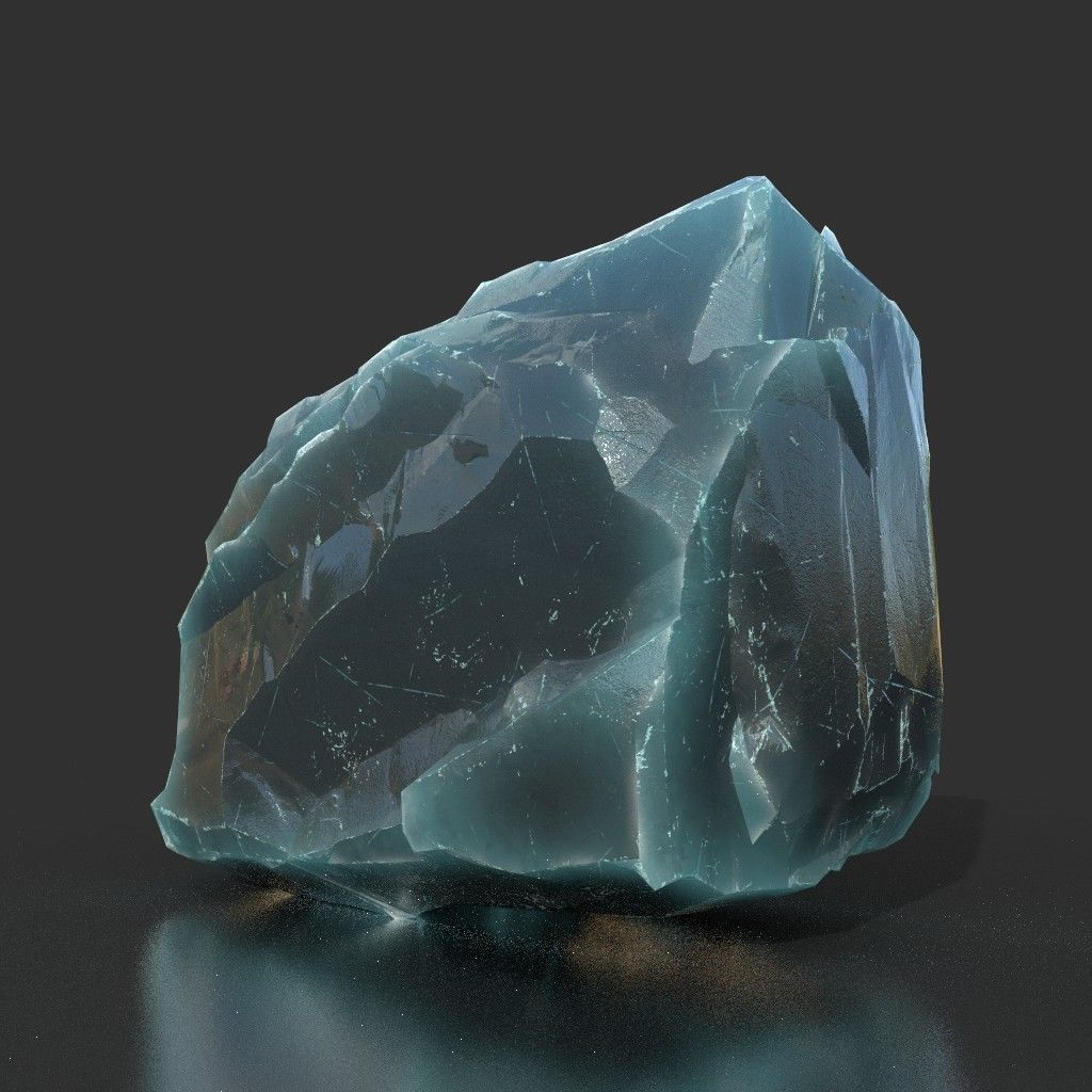 Low poly Ice Block 190302 Low-poly 3D model_7