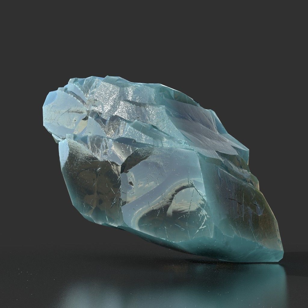 Low poly Ice Block 190302 Low-poly 3D model_15