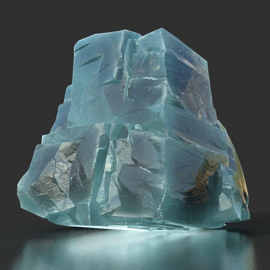 Low poly Ice Block 190302 Low-poly 3D model_31