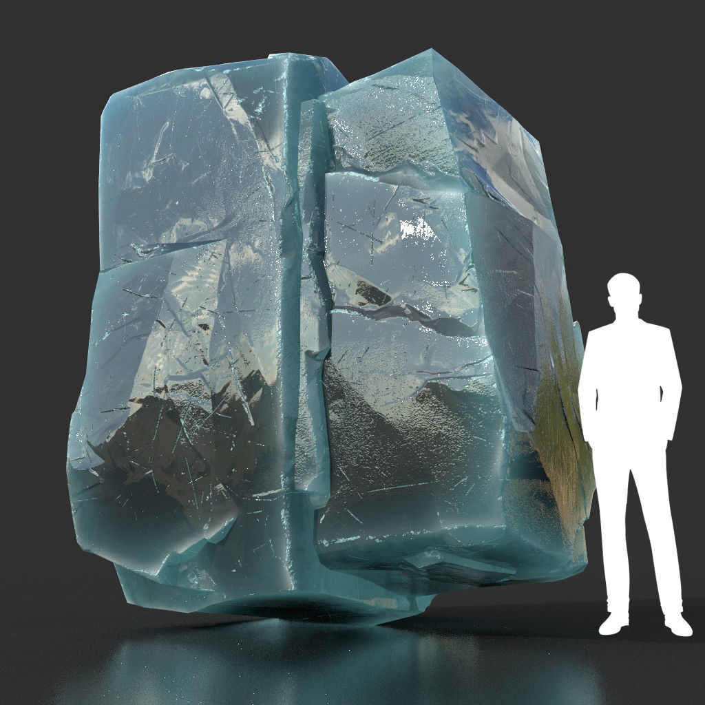 Low poly Ice Block 190302 Low-poly 3D model_22