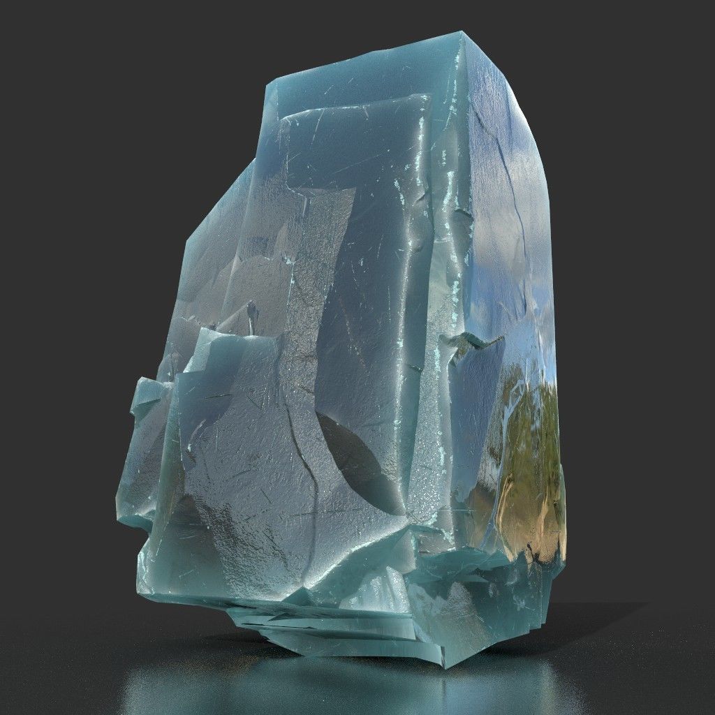 Low poly Ice Block 190302 Low-poly 3D model_24