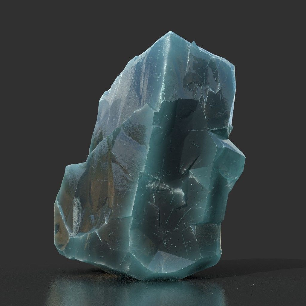 Low poly Ice Block 190302 Low-poly 3D model_11