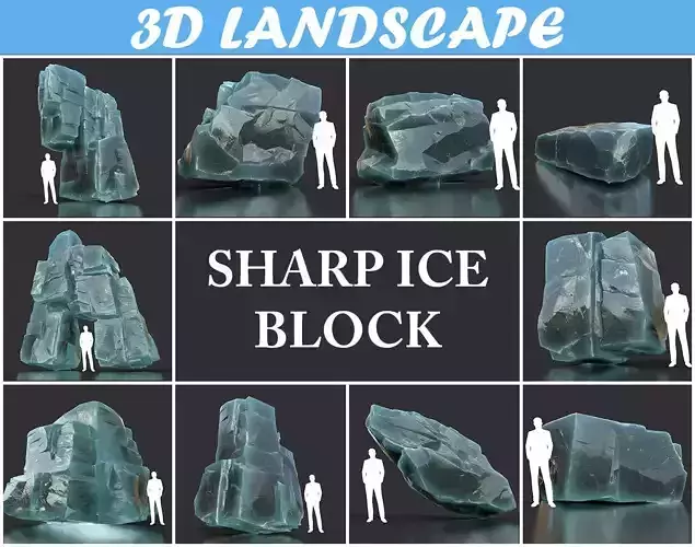 Low poly Ice Block 190302