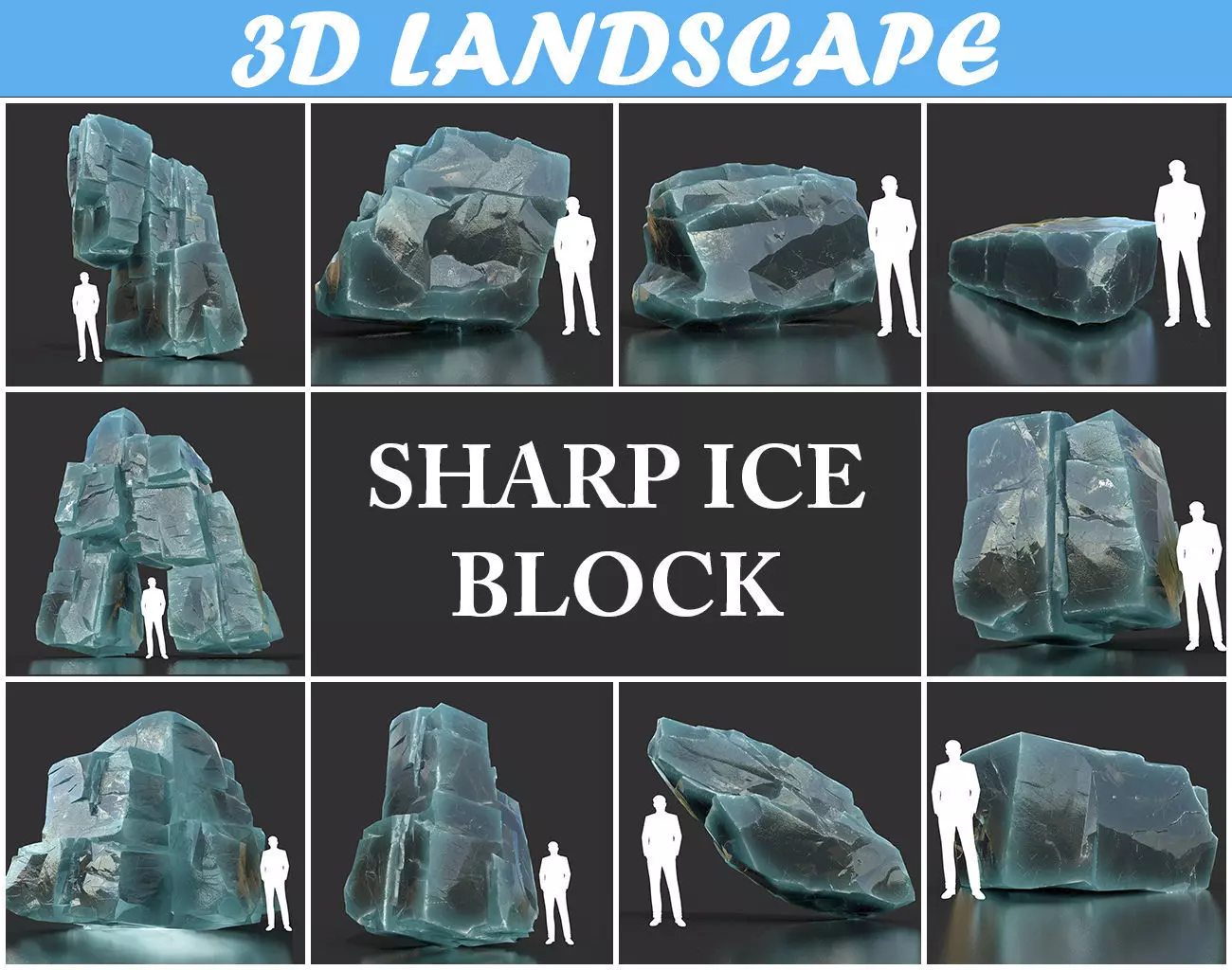 Low poly Ice Block 190302 Low-poly 3D model_0
